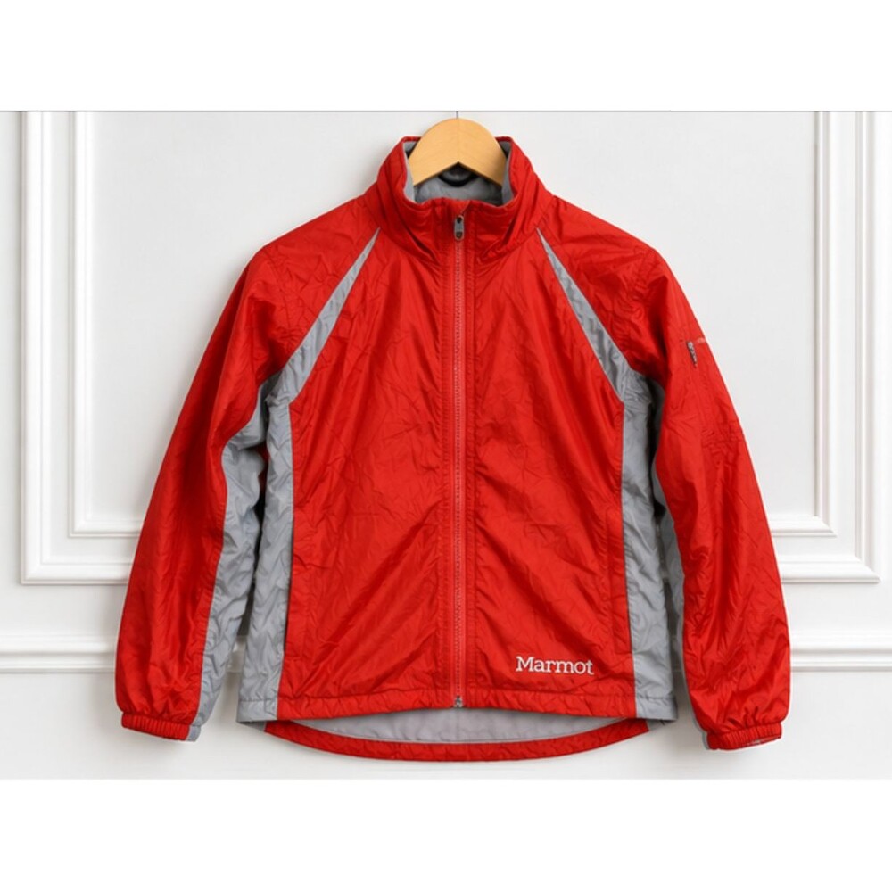 Marmot Red Orange  Nylon Hooded Windbreaker Waterproof Rain Jacket Women's XS